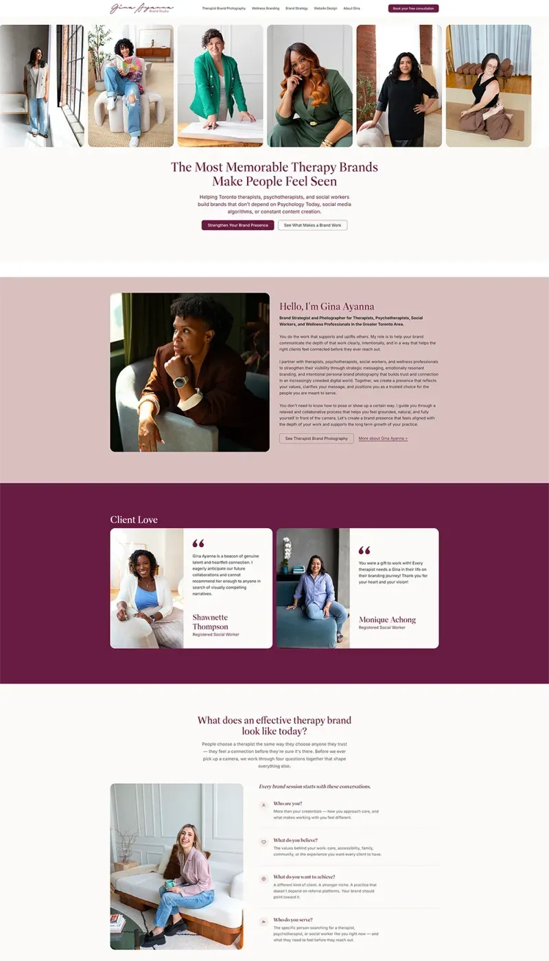 Gina Ayanna Brand Studio website