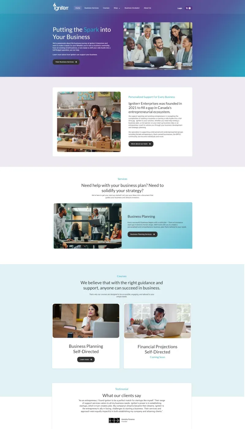 Igniterr Enterprises website
