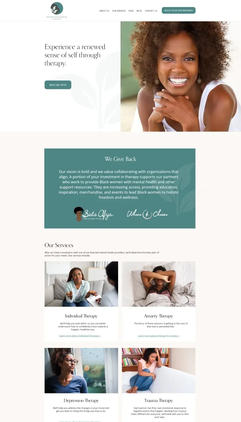 Myers-Galloway Counseling website