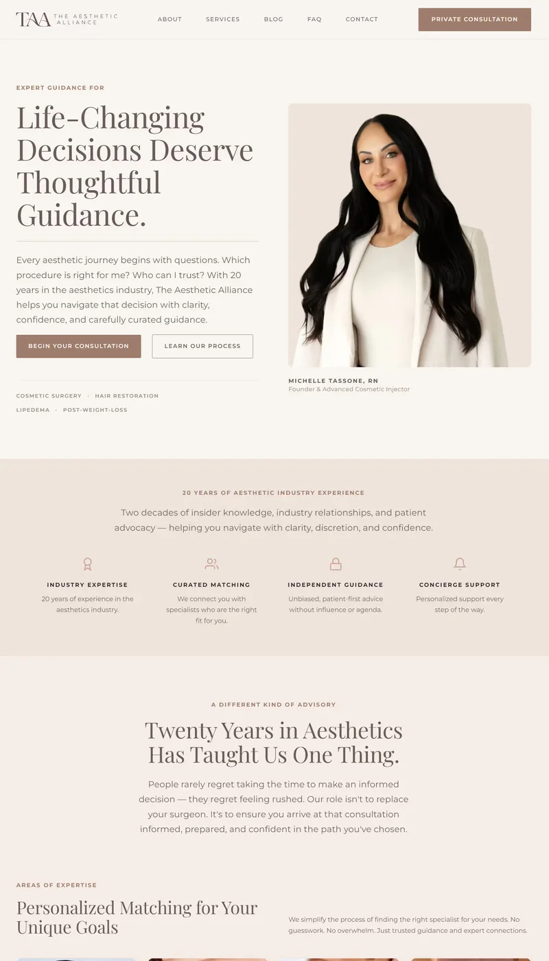 Homepage of The Aesthetic Alliance website